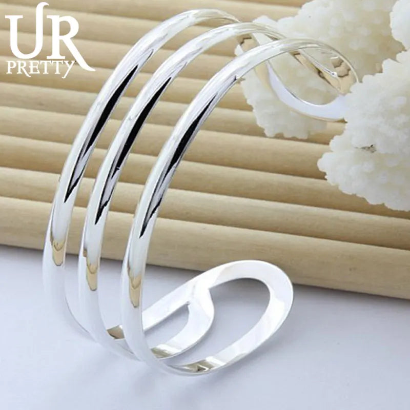 925 Silver Triple Line Bangle for Women