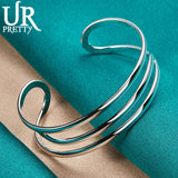 925 Silver Triple Line Bangle for Women