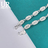 925 Sterling Silver Transfer Beads Chain Bracelet Wedding Engagement Jewelry
