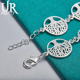 925 Silver Tree Of Life Chain Bracelet Wedding Engagement Party Charm Jewelry