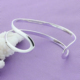 925 Silver Two-line Bangle Bracelet For Women Wedding