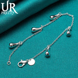 Sterling Silver Water Drop Chain Bracelet Wedding Engagement Charm