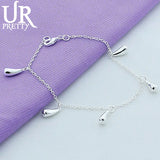 925 Silver Water Drop Bracelet Wedding Engagement Charm Jewelry