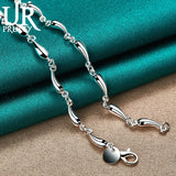 925 Silver Water Drop Necklace Row Chain Wedding Jewelry Gift
