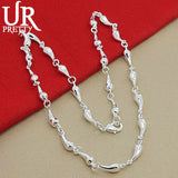 925 Silver Water Drop Necklace Row Chain Party Wedding Jewelry