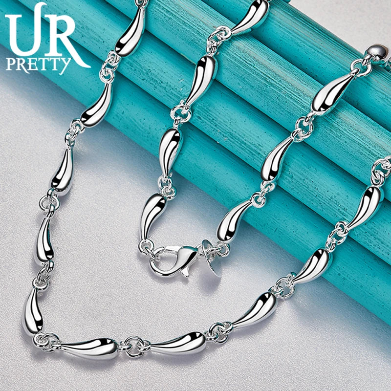 925 Silver Water Drop Necklace Wedding Jewelry Gift