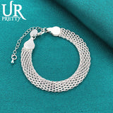 925 Silver Chain Bracelet For Men Women Wedding Party