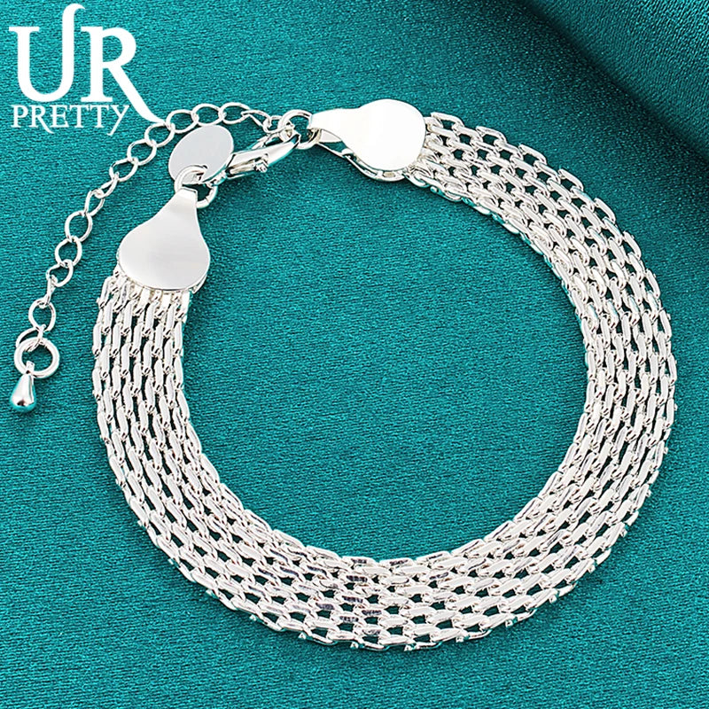 925 Silver Chain Bracelet For Men Women Wedding Party