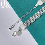 925 Silver Weave Chain Bracelet for Man Women Wedding Party