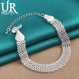 925 Silver Chain Bracelet For Men Women Wedding Party