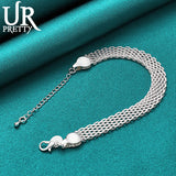 925 Silver Chain Bracelet For Men Women Wedding Party