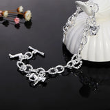 925 Silver Western Cowboy Chain Bracelet Charm Wedding Jewelry