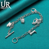 925 Silver Western Cowboy Chain Bracelet for Women