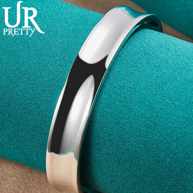 925 Sterling Silver Adjustable Bangle Bracelet for Men Women