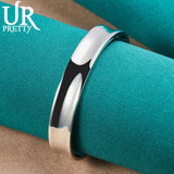 925 Sterling Silver Adjustable Bangle Bracelet for Men Women
