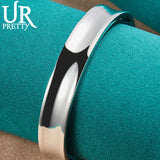 925 Sterling Silver Adjustable Bangle Bracelet for Men Women