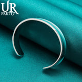 925 Sterling Silver Adjustable Bangle Bracelet for Men Women