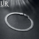 925 Silver Unisex 5MM Snake Chain Bracelet w/ Lobster Clasp