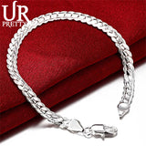 925 Silver Unisex 5MM Snake Chain Bracelet w/ Lobster Clasp
