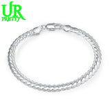 925 Silver Unisex 5MM Snake Chain Bracelet w/ Lobster Clasp