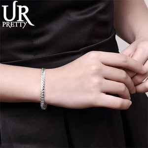 925 Silver Unisex 5MM Snake Chain Bracelet w/ Lobster Clasp