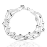 925 Sterling Silver Heart Bracelet for Women Party Charm Gift