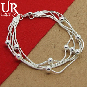 925 Sterling Silver Heart Bracelet for Women Party Charm Gift