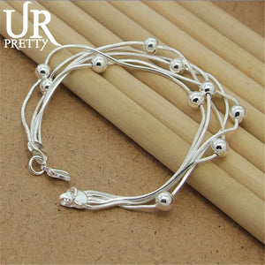 925 Sterling Silver Heart Bracelet for Women Party Charm Gift