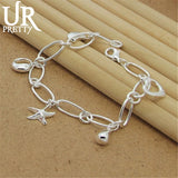 925 Sterling Silver Hand Clip Pendant Bracelets for Women