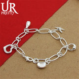 925 Sterling Silver Hand Clip Pendant Bracelets for Women