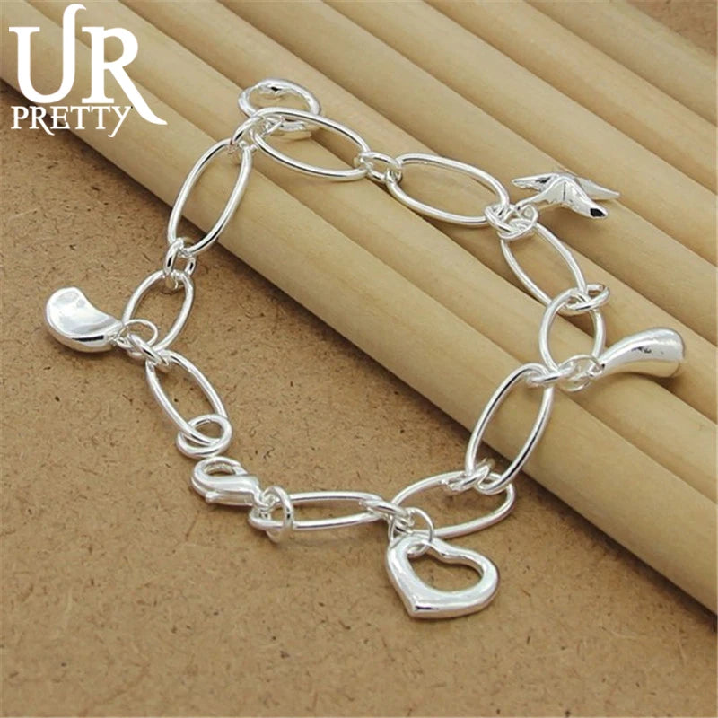 925 Sterling Silver Hand Clip Pendant Bracelets for Women