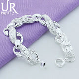 925 Silver Chinese Dragon Chain Bracelet for Men Jewelry Gift