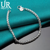 925 Sterling Silver Chain Bracelet Wedding Party Engagement Jewelry