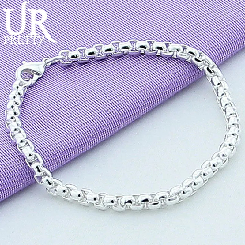 925 Sterling Silver Chain Bracelet All-Match Wedding Party Charm Jewelry