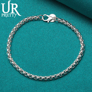 925 Sterling Silver Chain Bracelet Wedding Party Engagement Jewelry