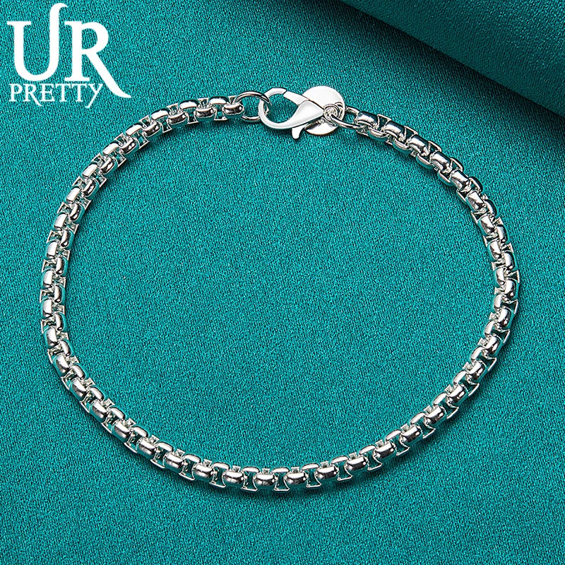 925 Sterling Silver Chain Bracelet Wedding Party Engagement Jewelry