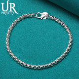 925 Sterling Silver Chain Bracelet Wedding Party Engagement Jewelry