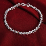 925 Silver Chain Bracelet Men Women Wedding Party Engagement