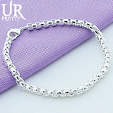 925 Sterling Silver Chain Bracelet All-Match Wedding Party Charm Jewelry