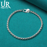 925 Sterling Silver Chain Bracelet All-Match Wedding Party Charm Jewelry