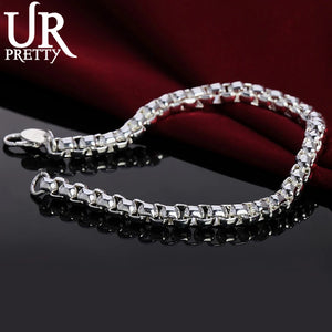 925 Silver Chain Bracelet Men Women Wedding Party Engagement