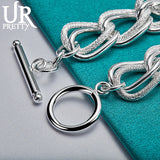 925 Sterling Silver Punk Chain Bracelet For Women