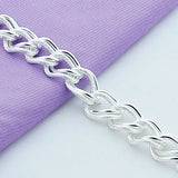 925 Sterling Silver Punk Chain Bracelet Women Charm Jewelry