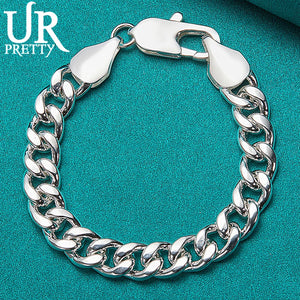 925 Silver Single Buckle Chain Bracelet 10mm