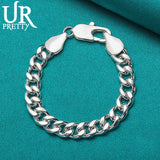 925 Silver Single Buckle Chain Bracelet 10mm