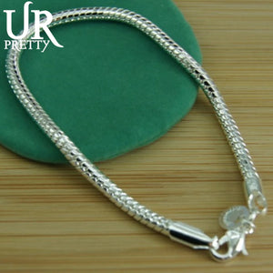 925 Silver 3mm Snake Chain Bracelet For Woman Charm Wedding Jewelry