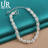 925 Silver Devil Fruit Chain Bracelet for Men Women