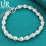 925 Silver Devil Fruit Chain Bracelet for Men Women
