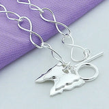 925 Sterling Silver Double Butterfly Oval OT Chain Bracelet For Women