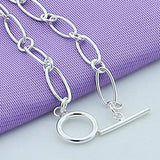 925 Sterling Silver Oval OT Chain Bracelet for Men Women